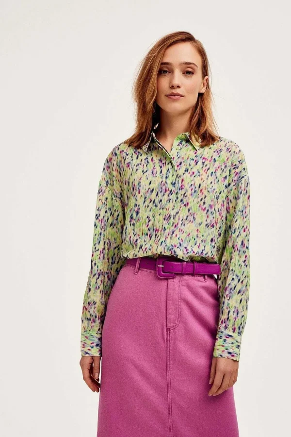 Cks Fashion Ruttens Shirt In Green Print*Women Tops & Blouses