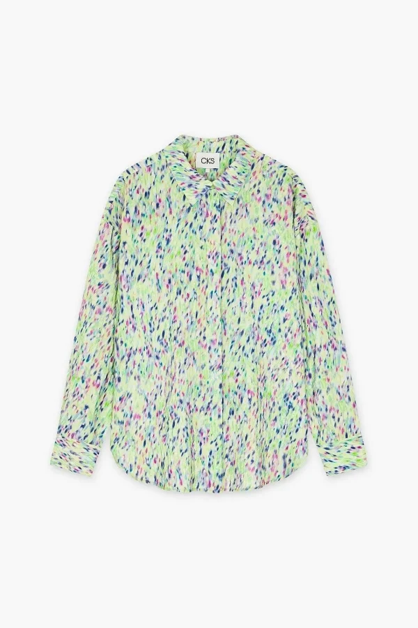 Cks Fashion Ruttens Shirt In Green Print*Women Tops & Blouses