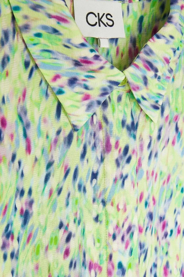 Cks Fashion Ruttens Shirt In Green Print*Women Tops & Blouses