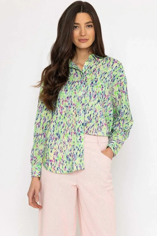 Cks Fashion Ruttens Shirt In Green Print*Women Tops & Blouses
