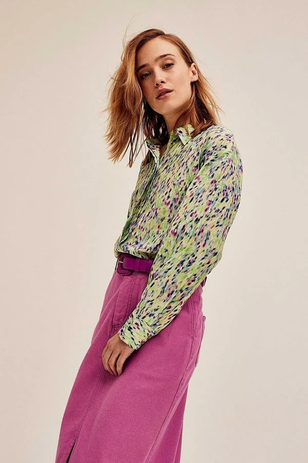 Cks Fashion Ruttens Shirt In Green Print*Women Tops & Blouses