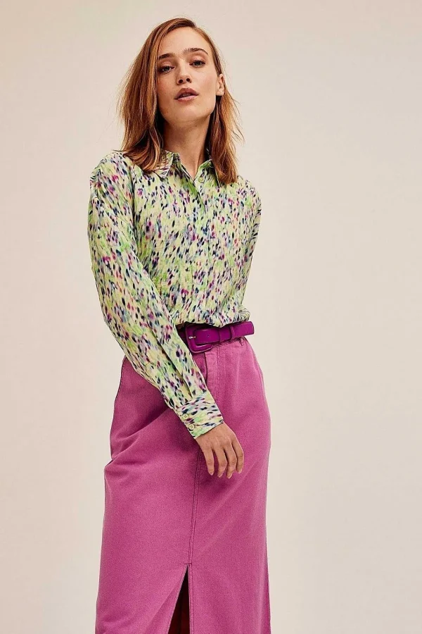 Cks Fashion Ruttens Shirt In Green Print*Women Tops & Blouses