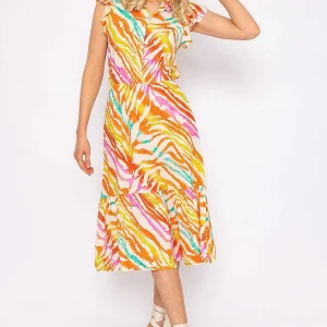 Rowen Avenue Sacha Zebra Printed Midi Dress*Women Dresses & Jumpsuits