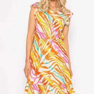 Rowen Avenue Sacha Zebra Printed Midi Dress*Women Dresses & Jumpsuits