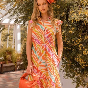 Rowen Avenue Sacha Zebra Printed Midi Dress*Women Dresses & Jumpsuits