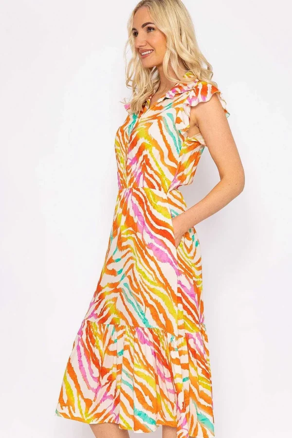 Rowen Avenue Sacha Zebra Printed Midi Dress*Women Dresses & Jumpsuits