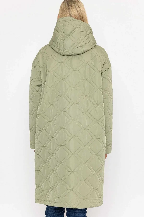 J'aime la Vie Sage Green Long Line Hooded Coat*Women Coats & Jackets