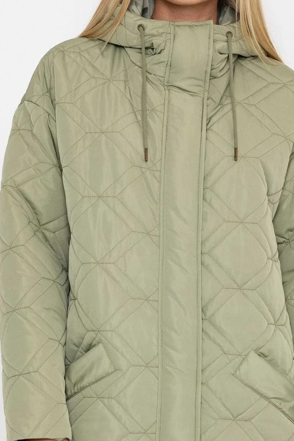 J'aime la Vie Sage Green Long Line Hooded Coat*Women Coats & Jackets