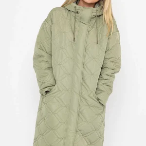 J'aime la Vie Sage Green Long Line Hooded Coat*Women Coats & Jackets