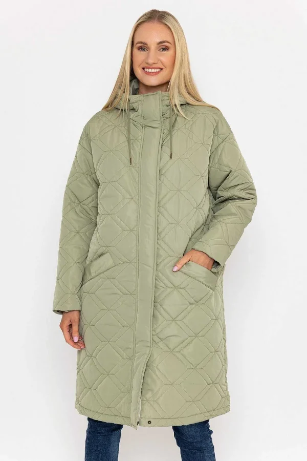 J'aime la Vie Sage Green Long Line Hooded Coat*Women Coats & Jackets