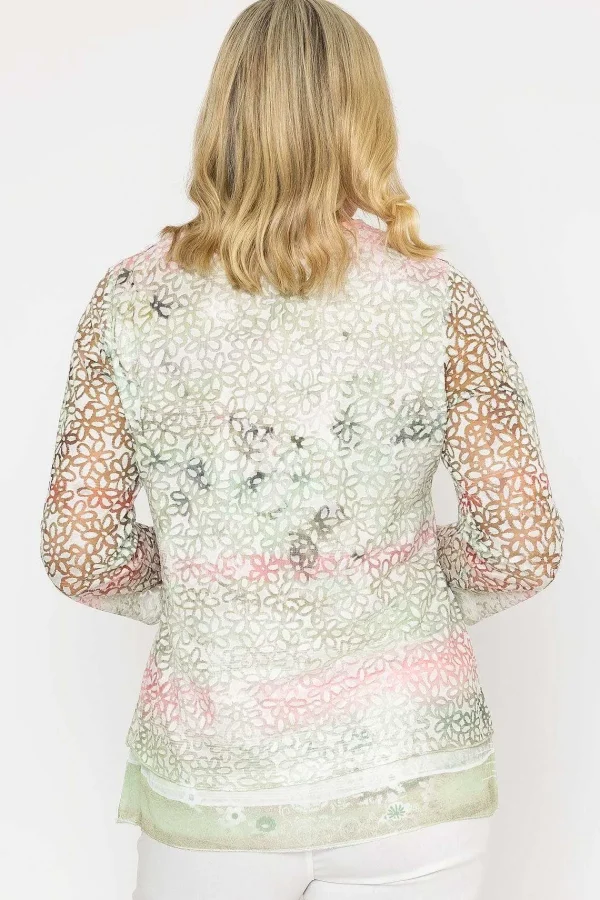 Voulez Vous Sage Printed Dovore Top*Women Tops & Blouses