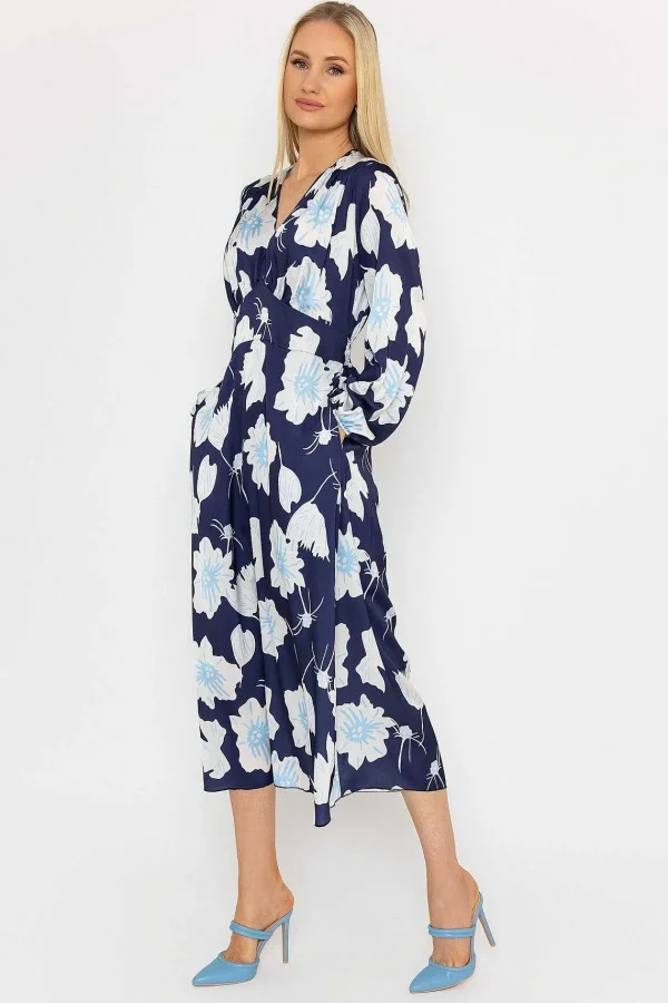 Pala D'oro Sateen Cliodhna Midi Dress In Navy*Women Dresses & Jumpsuits