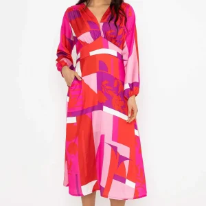 Pala D'Oro Sateen Cliodhna Midi Dress In Red*Women Dresses & Jumpsuits