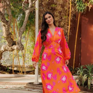 Pala D'oro Sateen Cliodhna Midi Dress In Orange*Women Dresses & Jumpsuits
