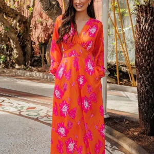 Pala D'oro Sateen Cliodhna Midi Dress In Orange*Women Dresses & Jumpsuits