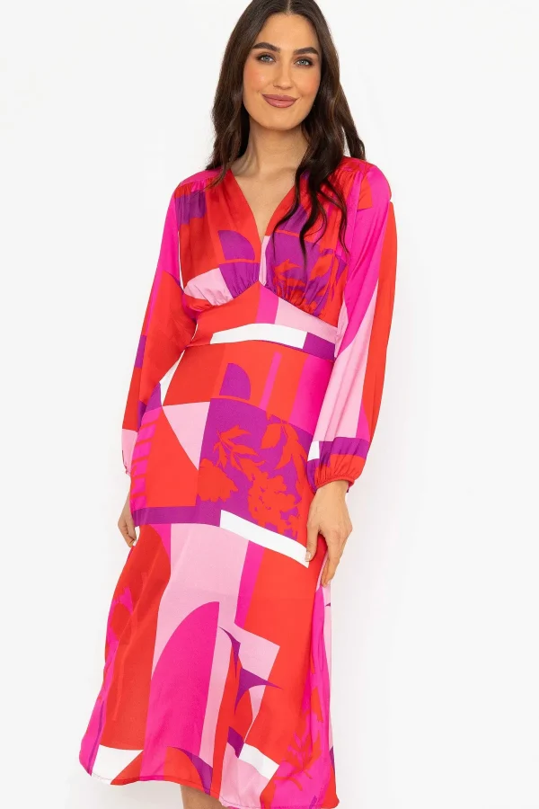 Pala D'Oro Sateen Cliodhna Midi Dress In Red*Women Dresses & Jumpsuits