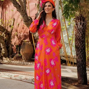 Pala D'oro Sateen Cliodhna Midi Dress In Orange*Women Dresses & Jumpsuits