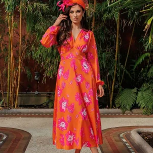 Pala D'oro Sateen Cliodhna Midi Dress In Orange*Women Dresses & Jumpsuits