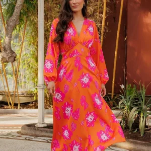 Pala D'oro Sateen Cliodhna Midi Dress In Orange*Women Dresses & Jumpsuits