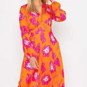 Pala D'oro Sateen Cliodhna Midi Dress In Orange*Women Dresses & Jumpsuits