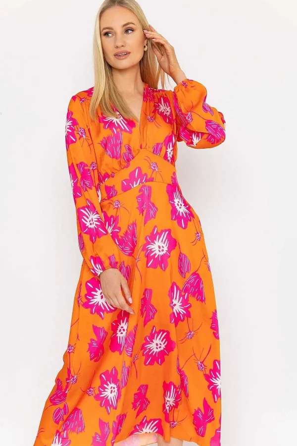 Pala D'oro Sateen Cliodhna Midi Dress In Orange*Women Dresses & Jumpsuits