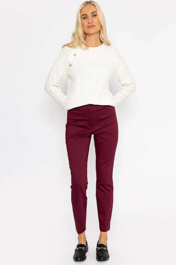 Kelly & Grace Weekend Sateen Pant In Plum*Women Jeans & Trousers