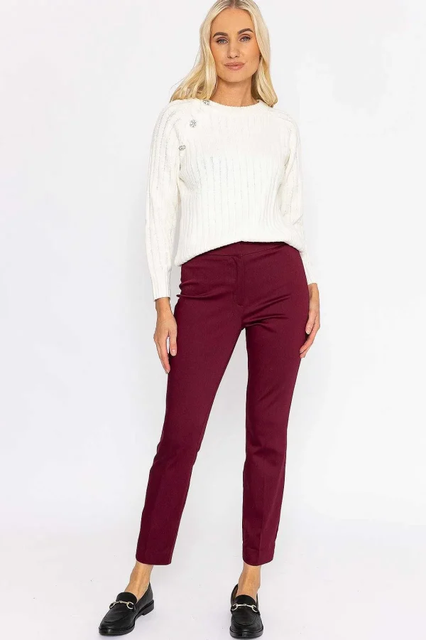 Kelly & Grace Weekend Sateen Pant In Plum*Women Jeans & Trousers