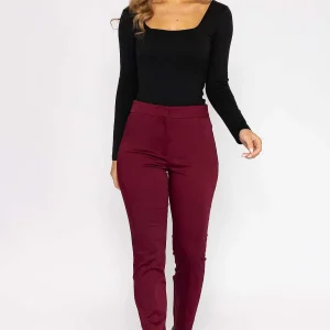 Kelly & Grace Weekend Sateen Pant In Plum*Women Jeans & Trousers