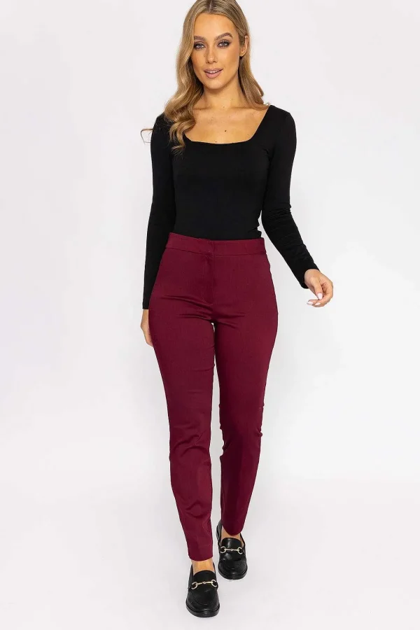 Kelly & Grace Weekend Sateen Pant In Plum*Women Jeans & Trousers