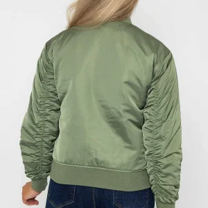 Rowen Avenue Satin Bomber In Khaki*Women Coats & Jackets