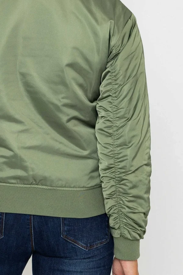 Rowen Avenue Satin Bomber In Khaki*Women Coats & Jackets