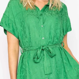 Rowen Avenue Satin Jacquard Dress In Green*Women Dresses & Jumpsuits