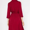 Rowen Avenue Satin V-Neck Dress In Burgundy*Women Dresses & Jumpsuits