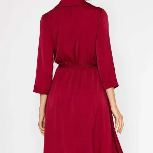 Rowen Avenue Satin V-Neck Dress In Burgundy*Women Dresses & Jumpsuits