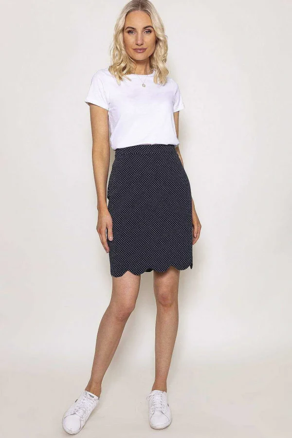 Kelly & Grace Weekend Scallop Hem Skirt In Navy*Women Skirts & Shorts