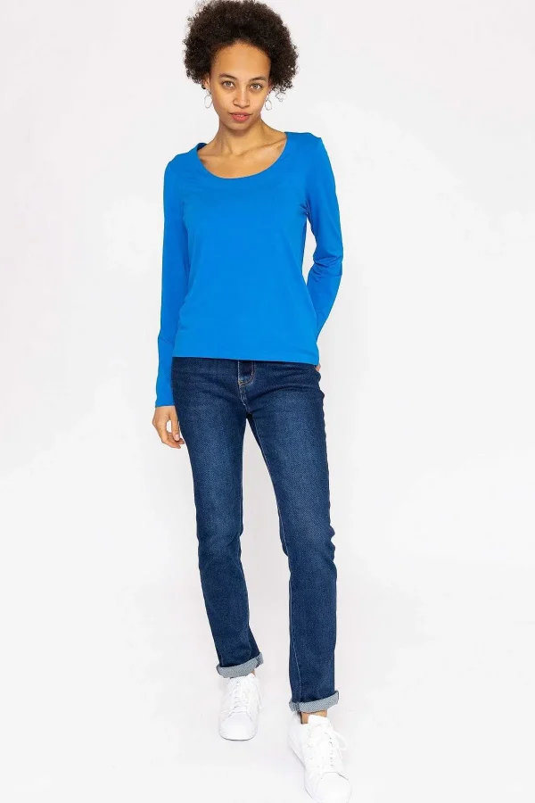 Kelly & Grace Weekend Scoop Neck Tee In Cobalt*Women Tops & Blouses