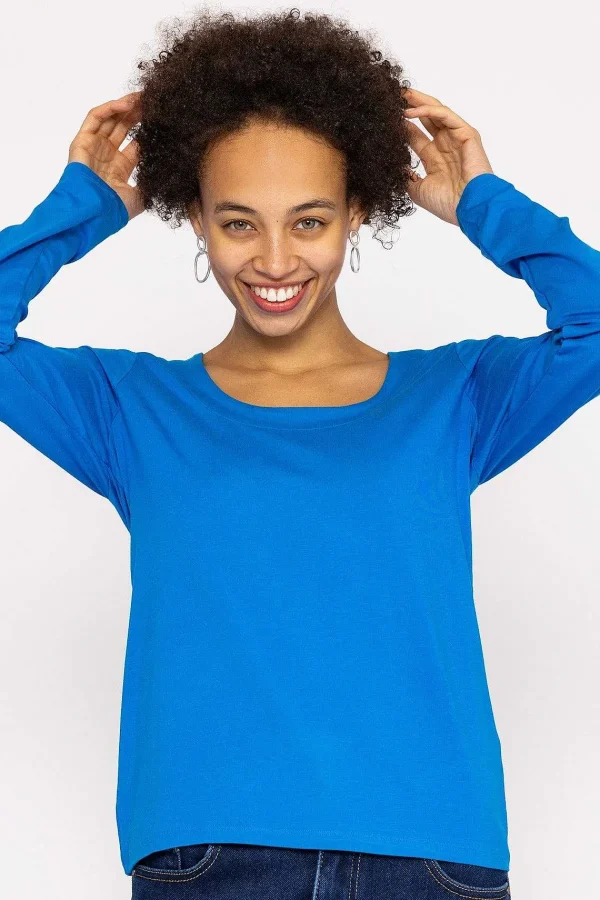 Kelly & Grace Weekend Scoop Neck Tee In Cobalt*Women Tops & Blouses