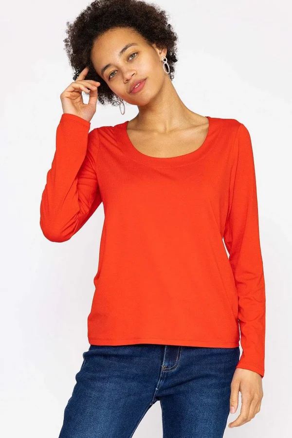 Kelly & Grace Weekend Scoop Neck Tee In Red*Women Tops & Blouses