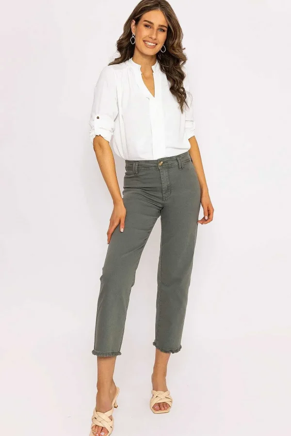 Kalisson Seamless Hem Jeans In Khaki*Women Jeans & Trousers
