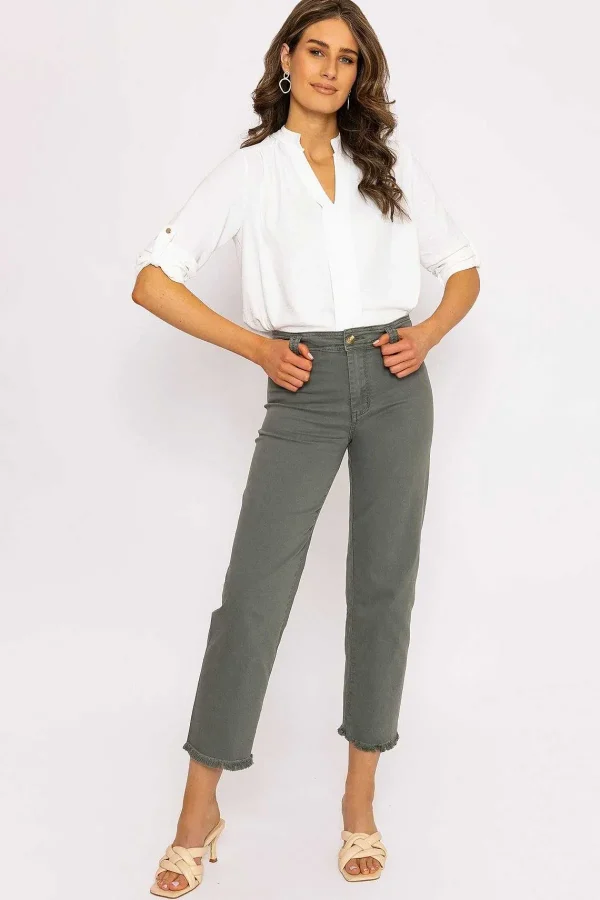 Kalisson Seamless Hem Jeans In Khaki*Women Jeans & Trousers