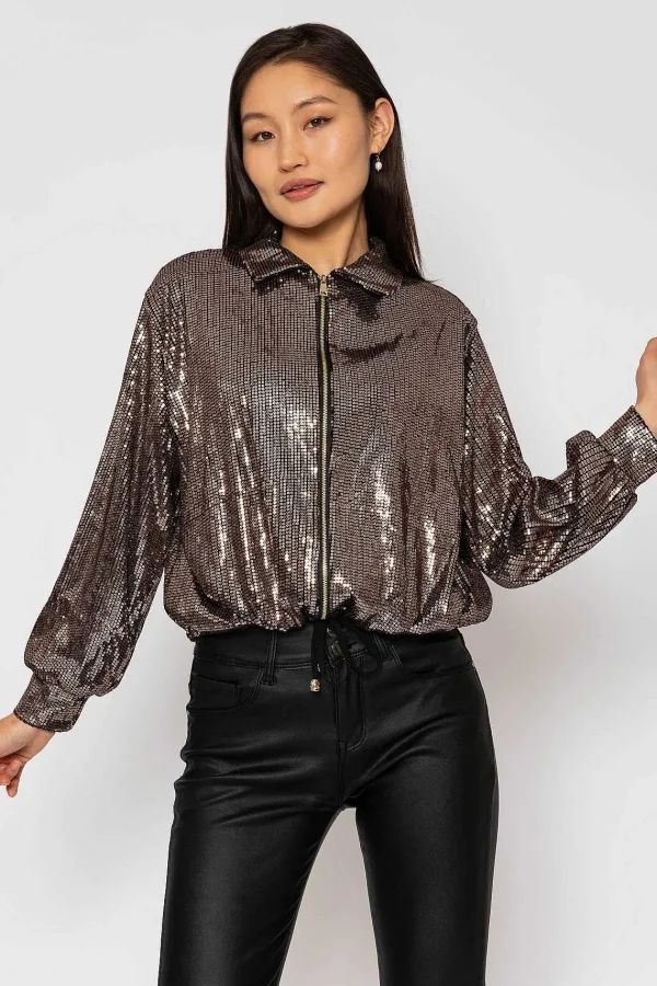 Pala D'oro Sequin Bomber Jacket*Women Coats & Jackets