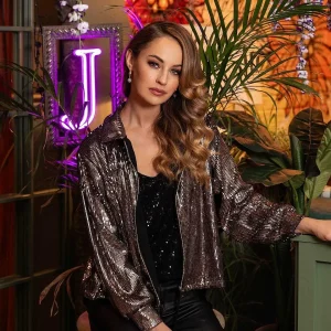 Pala D'oro Sequin Bomber Jacket*Women Coats & Jackets