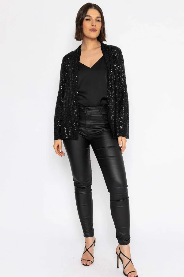 Rowen Avenue Sequin Chuck On Jacket In Black*Women Blazers