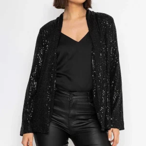 Rowen Avenue Sequin Chuck On Jacket In Black*Women Blazers