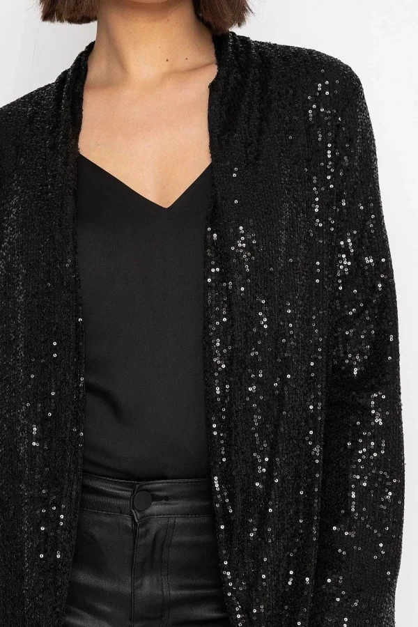 Rowen Avenue Sequin Chuck On Jacket In Black*Women Blazers