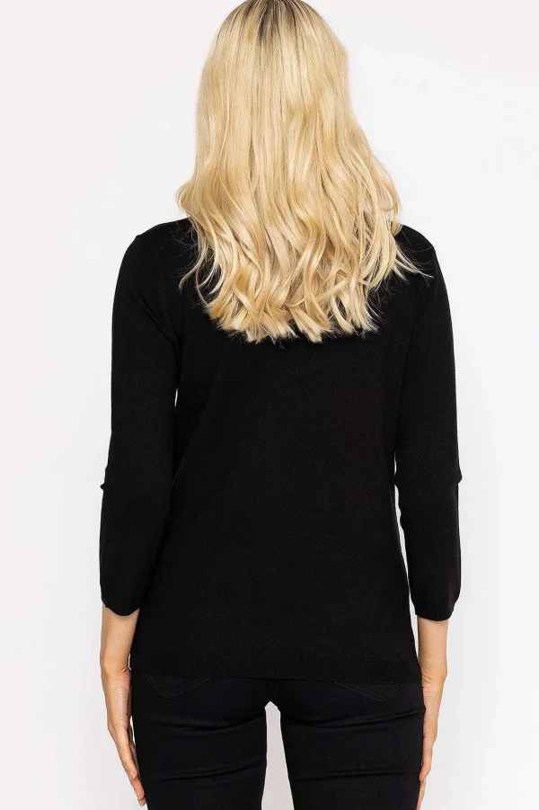 Rowen Avenue Sequin Crew Neck 3/4 Sleeve Knit In Black*Women Jumpers & Cardigans