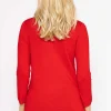 Rowen Avenue Sequin Crew Neck 3/4 Sleeve Knit In Red*Women Jumpers & Cardigans