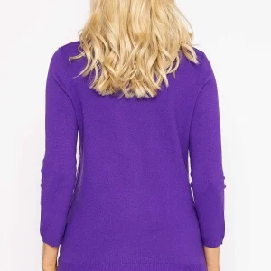 Rowen Avenue Sequin Crew Neck 3/4 Sleeve Knit In Purple*Women Jumpers & Cardigans