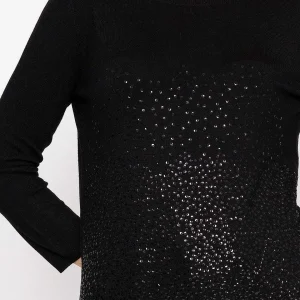 Rowen Avenue Sequin Crew Neck 3/4 Sleeve Knit In Black*Women Jumpers & Cardigans