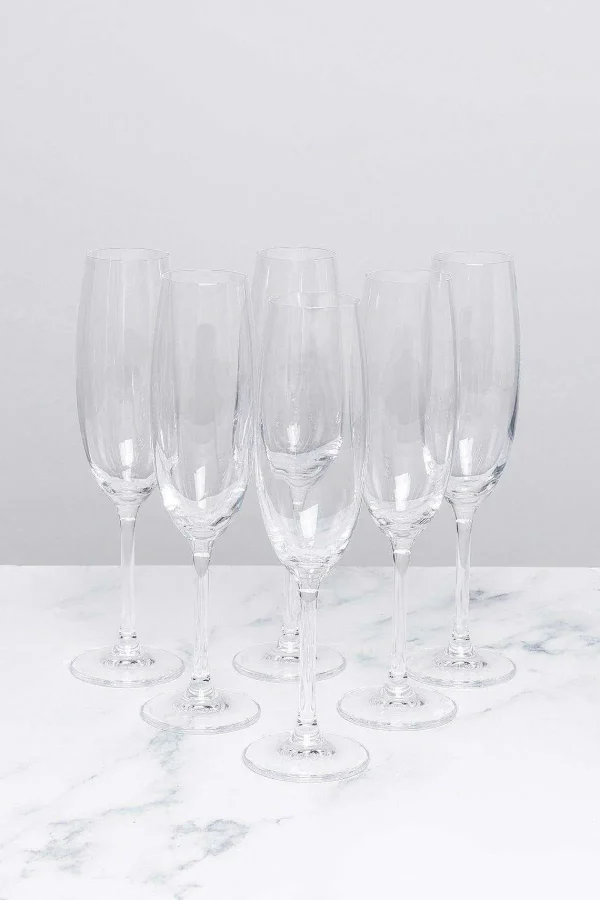 Tipperary Crystal Gift Set Of 6 Connoisseur Champagne Glasses* Homeware